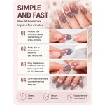 Pink‑Blue Gradient Heart Press‑On Nails, Gentle 3D Bow Rhinestone Almond False Nails